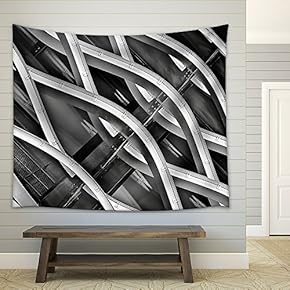 Abstract Design Curve Line - Fabric Wall Tapestry Home Decor - 51x60 inches