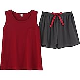 Vopmocld Big Girl's Tank Top and Shorts Cotton Pajama Set Teens Cute Heart Shape Sleepwear Kids Clothes PJS