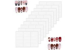 EUPHHONYCS 10 Sheets Double Sided Nail Tape Adhesive Strong Sticky Tapes for Press on Nails Art Display Strip Packaging Design Storage Salon Supplies Colors Designs Showcase