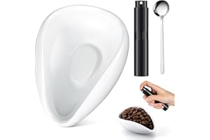 ASOQOLA Coffee Bean Dosing Cup and RDT Spray Bottle and Spoon 3-Piece Set, Coffee Bar Accessories, Ceramic Dosing Vessel, Single Dose Measuring Tray Kit, Coffee Lover Gift