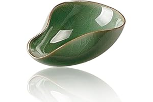 LWXLJMJZC Qin Porcelain Cha He Tea Vessel-Coffee Bean Weighing Tray-Ge Yao Plum Green Tea Accessory With Crack-Chinese Tea Scoop