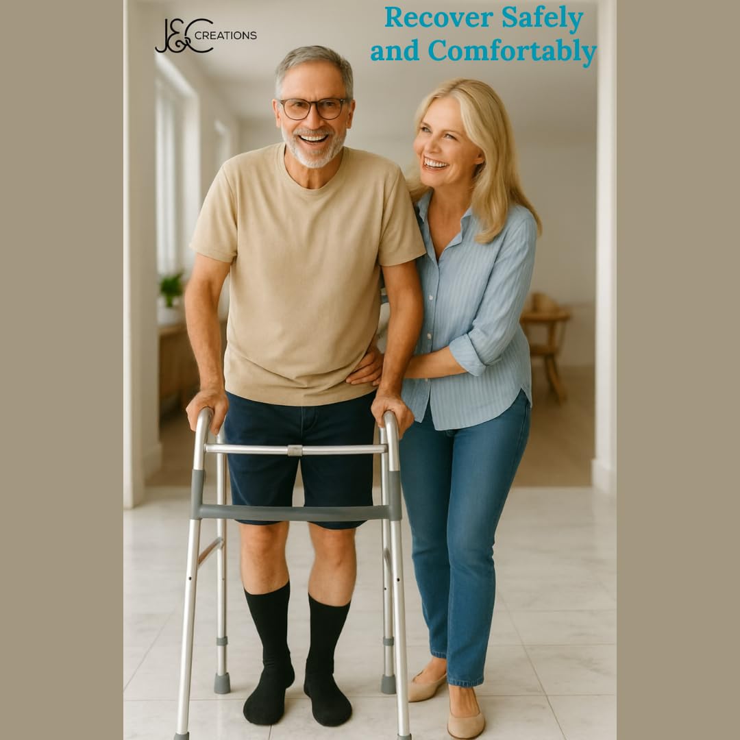 J&C Creations Premium Quality Grip Socks Men Size 10-13 - Hospital Socks For Men With Grips - 80% Viscose Bamboo