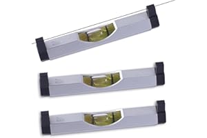 BETHEL 3 Packs Bubble Line Level String Tools, Aluminum Mini Leveler for Construction, Engineering, Camping, DIY Projects
