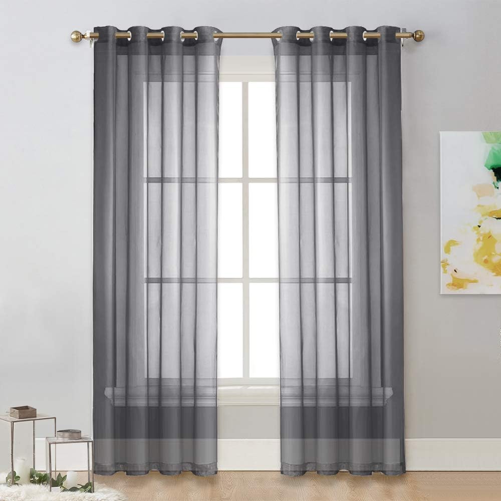 Amazon Com Nicetown Sheer Curtains 84 Inches Long Grommet