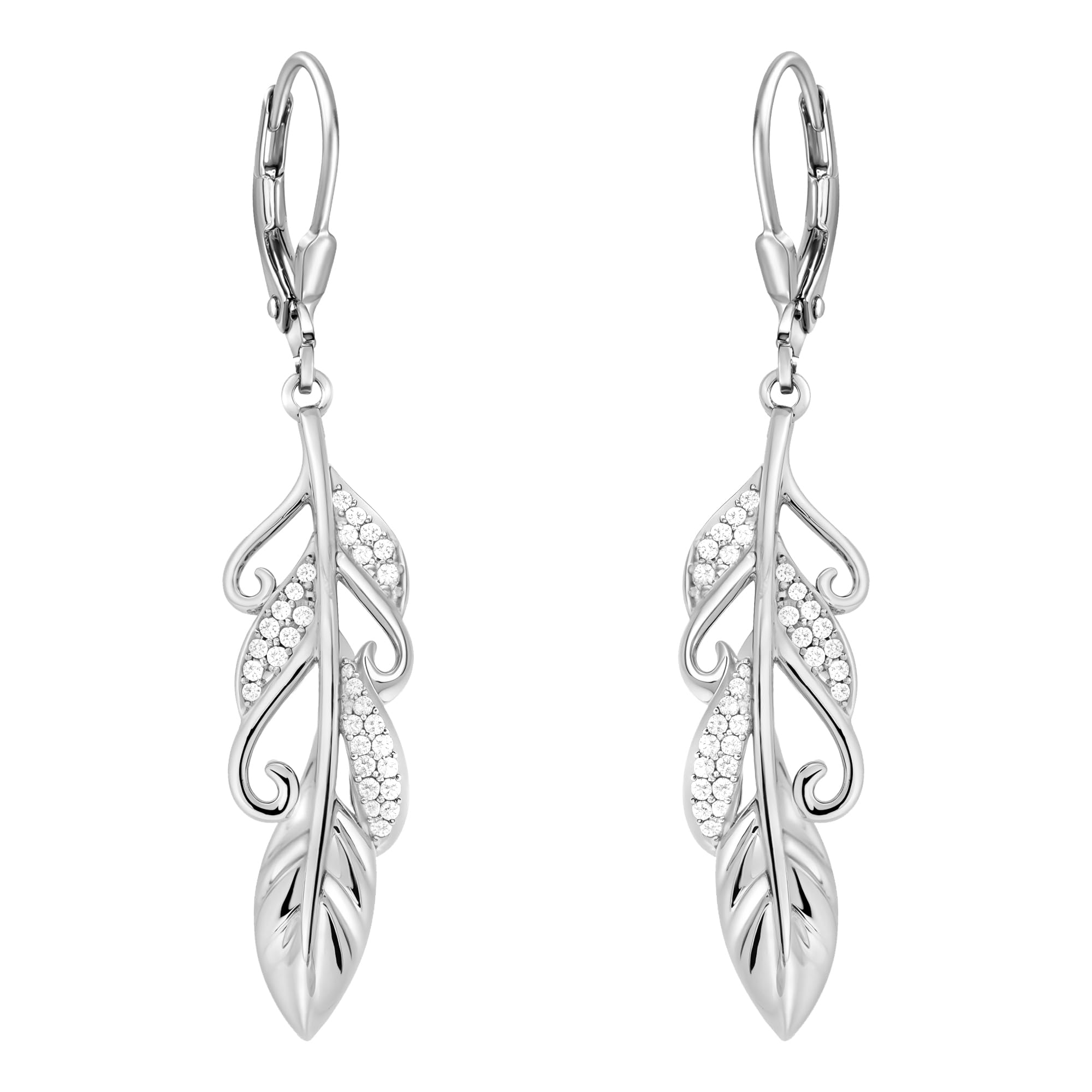 SOFIA MILANI - Women's Earrings 925 Silver - with Zirconia Stones - Angel Wings Dangle Earrings - 20792