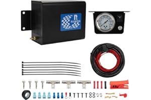 MADONGLI Air Bag Compressor Kit, On Board Air Compressor System with Air Ride Compressor, Pressure Gauge, Hardware and Air Line, for Truck Air Suspension Control