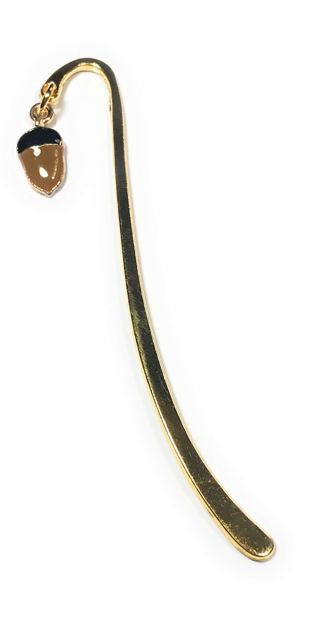 FizzyButton Gifts Acorn Gold Tone Mini Bookmark with Enamel Charm in Gift Bag
