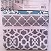 Teal Grey White Embossed Fabric Shower Curtain: Geometric Damask and Moroccan Design w/ Hooks