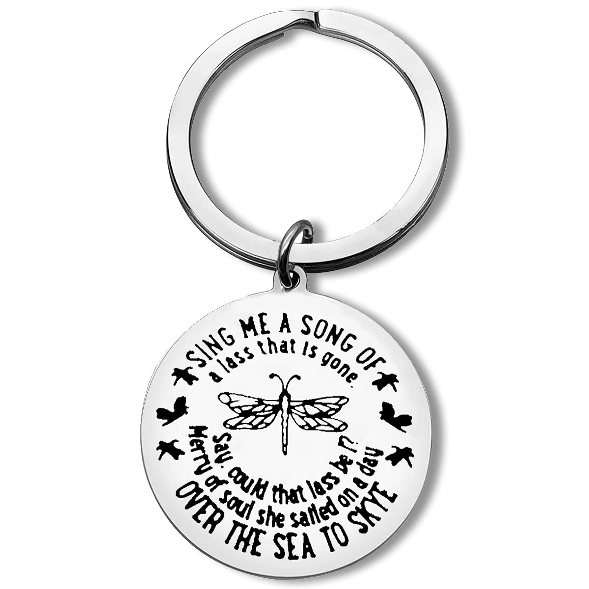 Heigebi Dragonfly Keychain Outlander TV Show Gifts Keychain for Women Daughter Sister Outlander Fans Gifts Dragonfly Lovers Jewelry for Her Song Lovers Gift Christmas Birthday Presnet