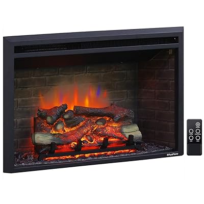Buy Puraflame Western Electric Fireplace Insert With Fire Crackling Sound Remote Control 750 1500w Black 33 5 64 Inches Wide 21 Inches High Online In Indonesia B07wx766wv