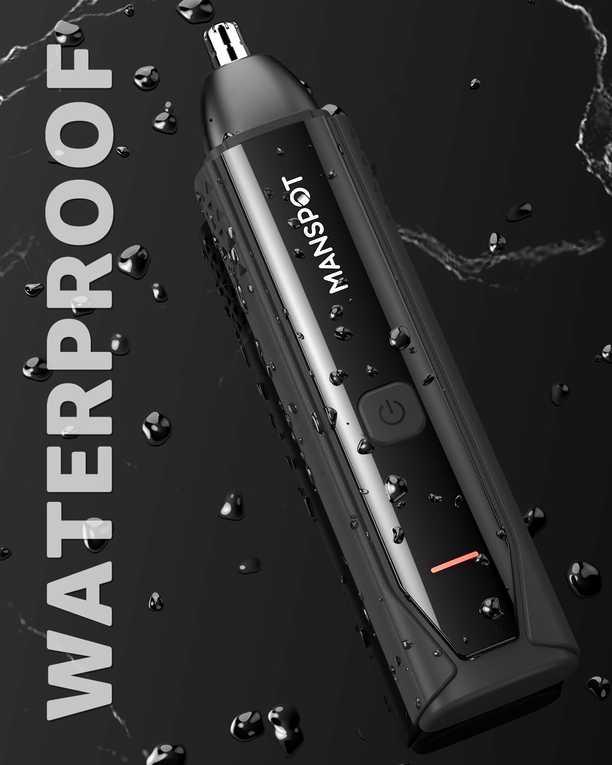 MANSPOT Nose Hair Trimmer Ear Trimmer for Men - 10000 RPM Powerful Electric Mag-Vacuum Ear Nose Trimmer Facial Eyebrow Trimmer with Vacuum Cleaning System, Wet/Dry IPX7 Waterproof,Type-C Rechargeable