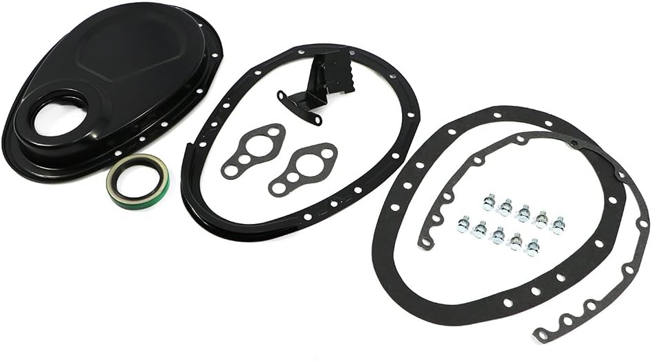 A7122-PBK Small Block Chevy Black 2-Piece Timing Cover Non-Reinforced SBC