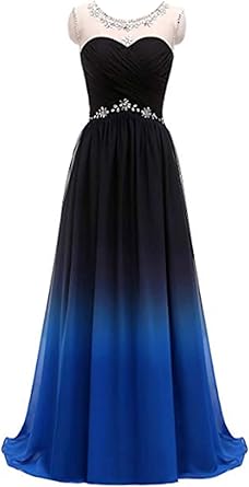 blue ombre cocktail dress