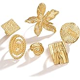 KISS WIFE Goldenen Silvery Black Kunckle Rings Set for Women, Dainty Simple Trendy Cute Stackable Finger Rings Pack, Perfect for Stacking Layering on Thumb and Knuckle, Mixed Size, Jewelry Gift