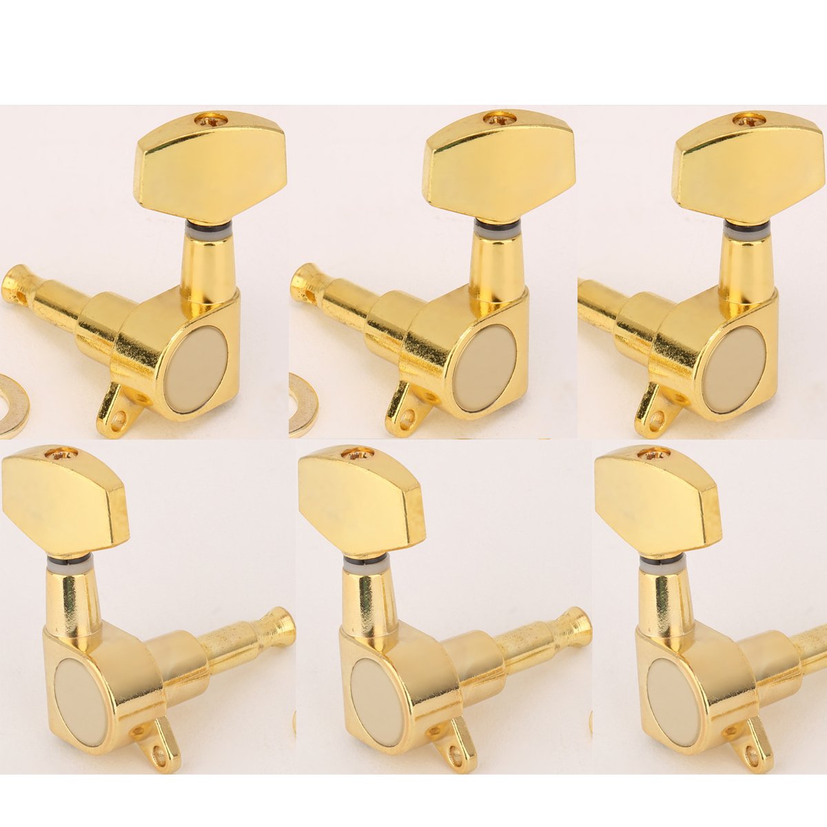 Musiclily 3+3 Sealed Guitar Tuners Tuning Pegs Keys Machine Heads Set for Electric/Acoustic Guitar,Big Button Gold โ image 1