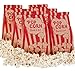 250 Pieces Popcorn Bags Individual Servings - 2 oz Vintage Brown and Red Stripe Kraft Paper Popcorn Bags for Popcorn Machine, - Popcorn Sleeves for Party, Movie Nights, Carnival, and School Fair