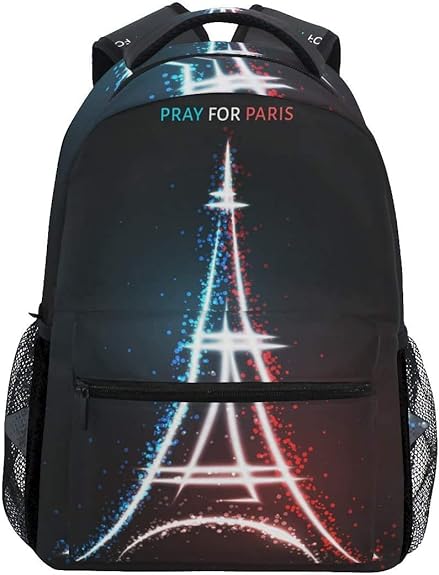 Amazon 子供用 祈るパリフランス キッズ リュック サック 女の子 男の子 幼稚園 かわいい 児童バッグ 軽量 おしゃれ お祝い プレゼント 通園 通学 男女兼用バッグパック N A レディース