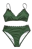 CUPSHE Women's Scalloped Trim in The Moment Bikini