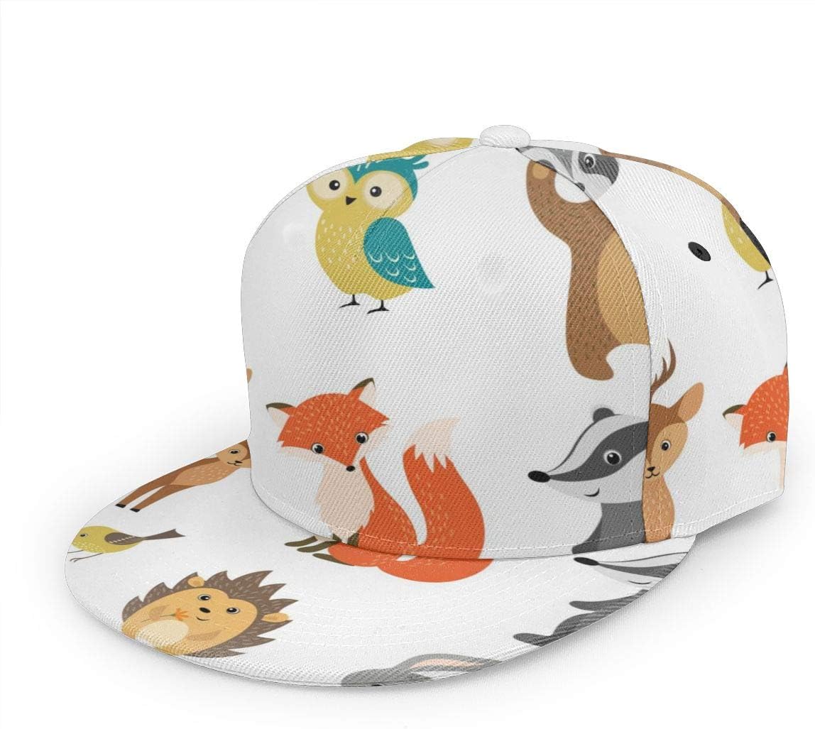 YIXKC Snapback Hats Cute Woodland Animals Snapback Trucker