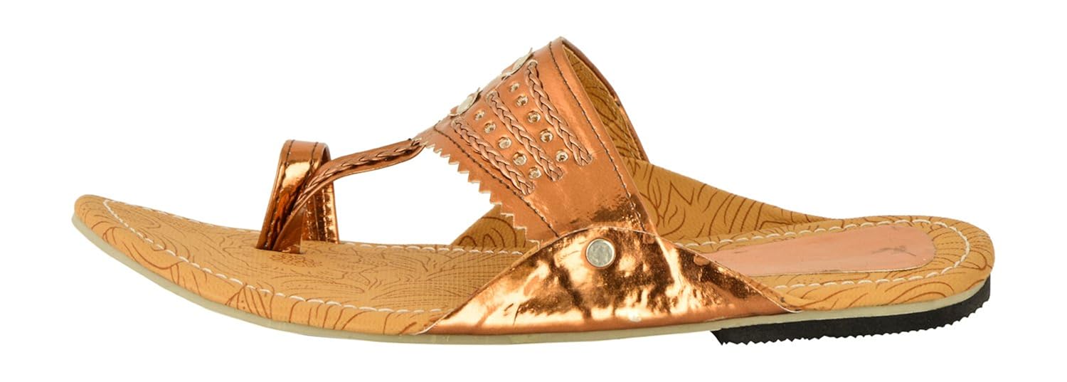 women's copper colore kolhapuri slipper