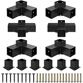 JEXALINE Heavy-Duty Pergola Bracket Kit for 4 x 4 Wood Posts | 3-Way and 4-Way Pergola Brackets, Post Bases, Fits Actual 3.6 x 3.6 in Wood Posts, DIY Gazebo Kit for Patios and Backyards
