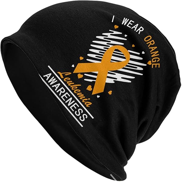 Aazon.co: Leukeia Awareness Orange Ribbon Knit Cap Winter War Soft