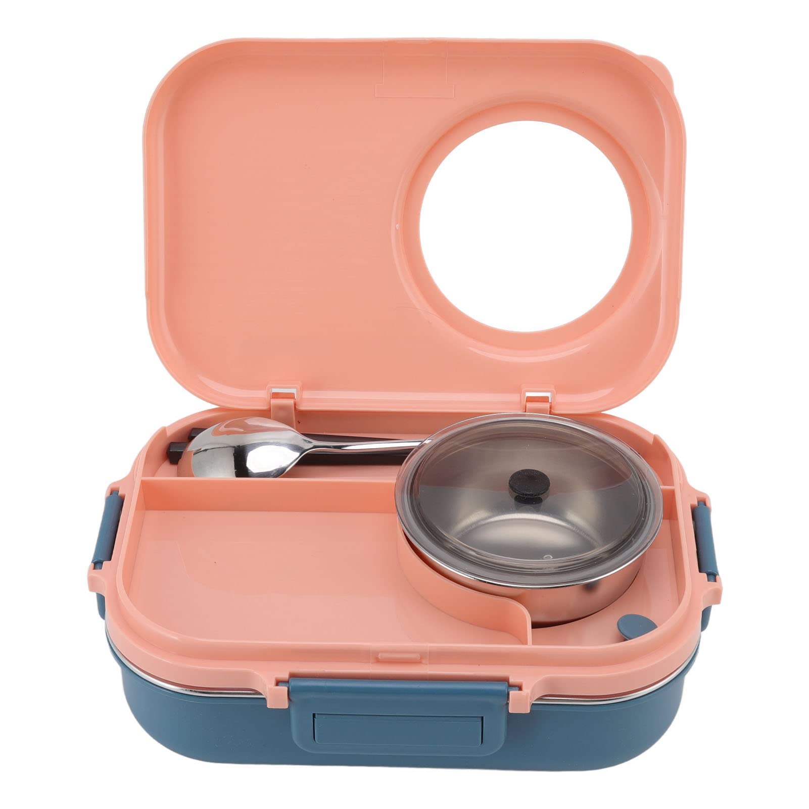 Bento Boxes for Adults Lunch Box 1100ml Double Layer Multi Compartment Lunch Containers with Utensils (Pink)