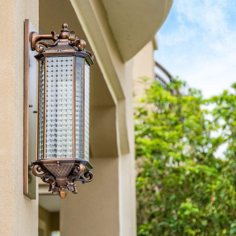 Size : A Lámpara de pared al aire libre europea Puerta Villa