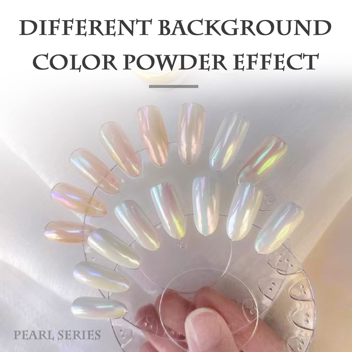 White Pearl Chrome Nail Powder,Mirror Effect Aurora Magic Pearlescent Nail Jewelry Glitter Powder Holographic Pigment, Symphony Mermaid Pearl Neon Ice Aurora Dust Nail Powder,DIY Nail Art Decorations - Image 6