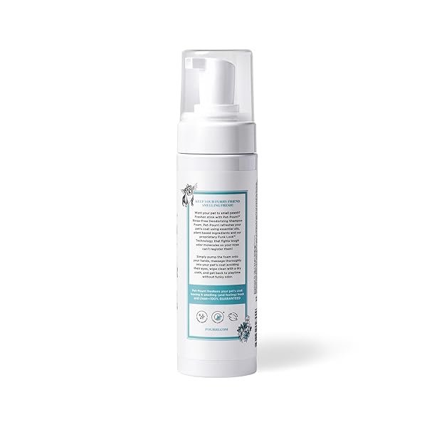 POO-POURRI RINSE-FREE DEODORIZING DRY SHAMPOO FOR DOGS & CATS – MOISTURIZING SKIN & COAT SOOTHING FORMULA – PLANT BASED INGREDIENTS – PINEAPPLE, JASMINE & PEAR – NO RINSE FOAM SHAMPOO FOR PET ODOR