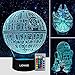 3 Pattern 3D Led Illusion Lamp Star Wars Night Light - 7 Color Change Decor Lamp with Remote Control - Perfect Gifts for Kids and Star Wars Fans