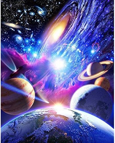 Eletty 5D Dazzling Space Theme, Cross-Stitch Rhinestone Diamond Embroidery Painting 25X30Cm Decor