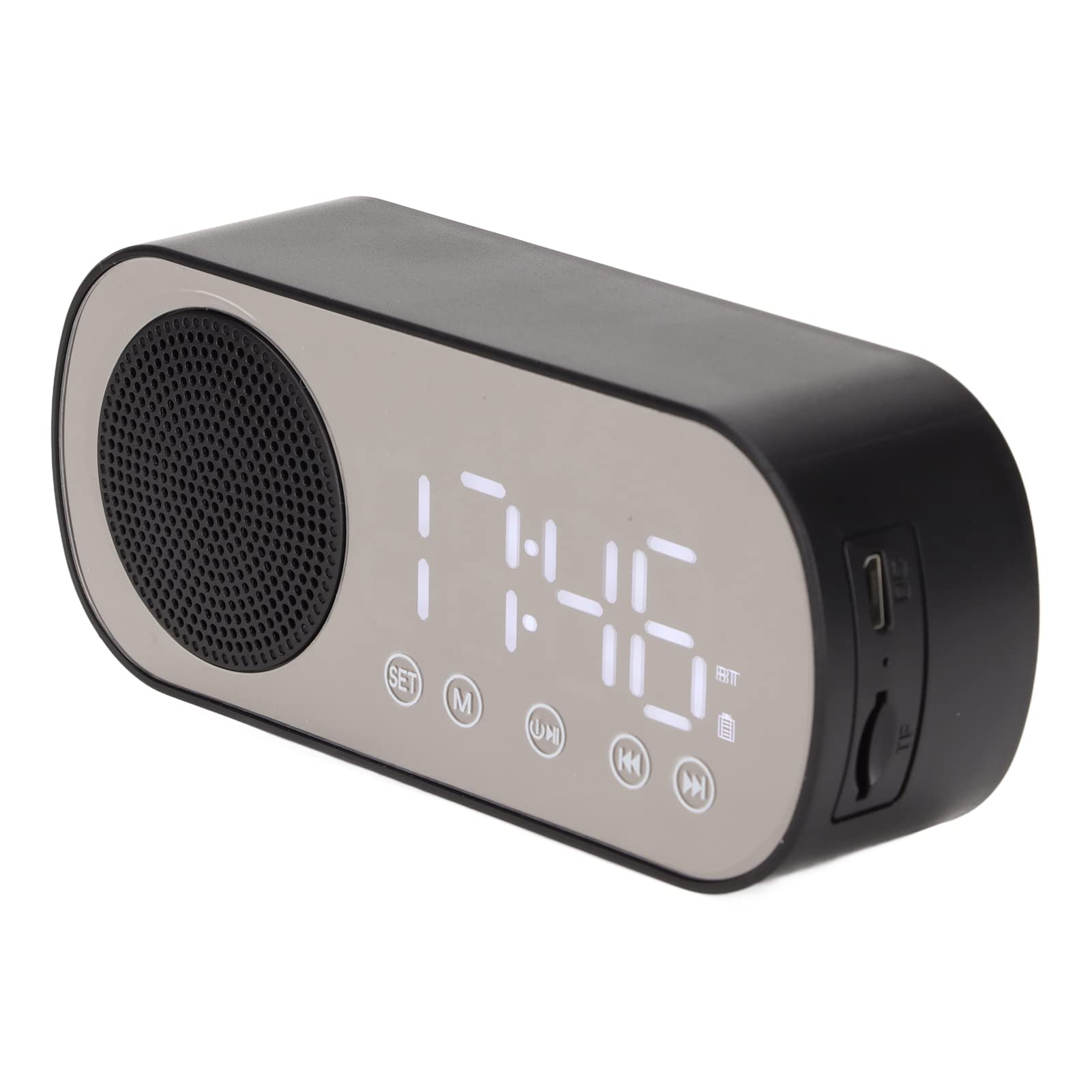 Portable Dual Alarm Clock with FM Radio, Bluetooth Speaker for Reading, Cooking and Horse Riding