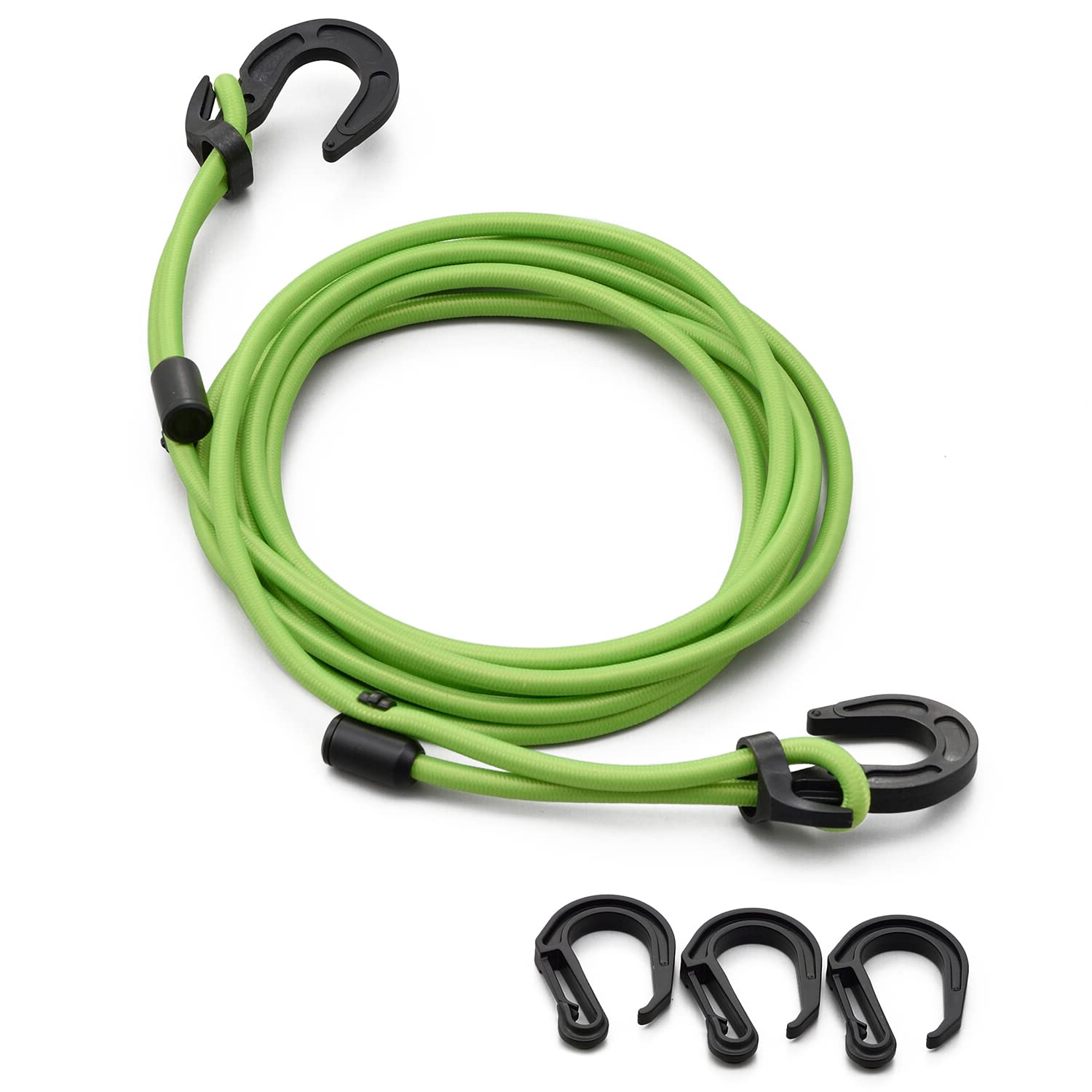 デイトナ(Daytona) バイク用 荷台 ゴムひも 長さ調整式 ストレッチ コード&フック 3.5m ライムグリーン 72217商品画像