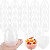 24 Pack 4.5 Inch Big Clear Easter Eggs Bulk Empty Transparent Easter Eggs Large Fillable Easter Egg for Easter Hunt Game Party Decor