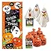 Outdoor Halloween Decor Set - Door Poster, Pumpkin Leaf Bags, Hanging Ghost Decorations