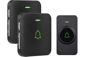 AVANTEK Wireless Door Bell, CB-12 Mini Waterproof Doorbell Chime Operating at 1000 Feet with 52 Melodies, 5 Volume Levels & LED Flash