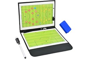 FOCCTS Magnetic Soccer Coaching Board with 24 Magnets, Dry Erase Marker, Eraser, Foldable and Portable Football Coaching Boar