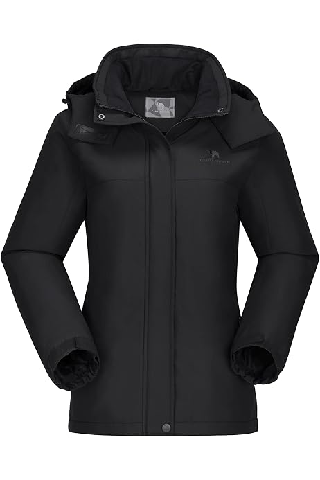 womens black warm waterproof coat