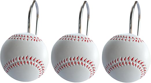 Amazon Com Doupoo Home Decorative Baseball Shower Curtain Hooks