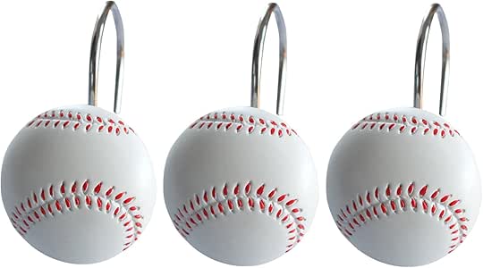Amazon Com Doupoo Home Decorative Baseball Shower Curtain Hooks