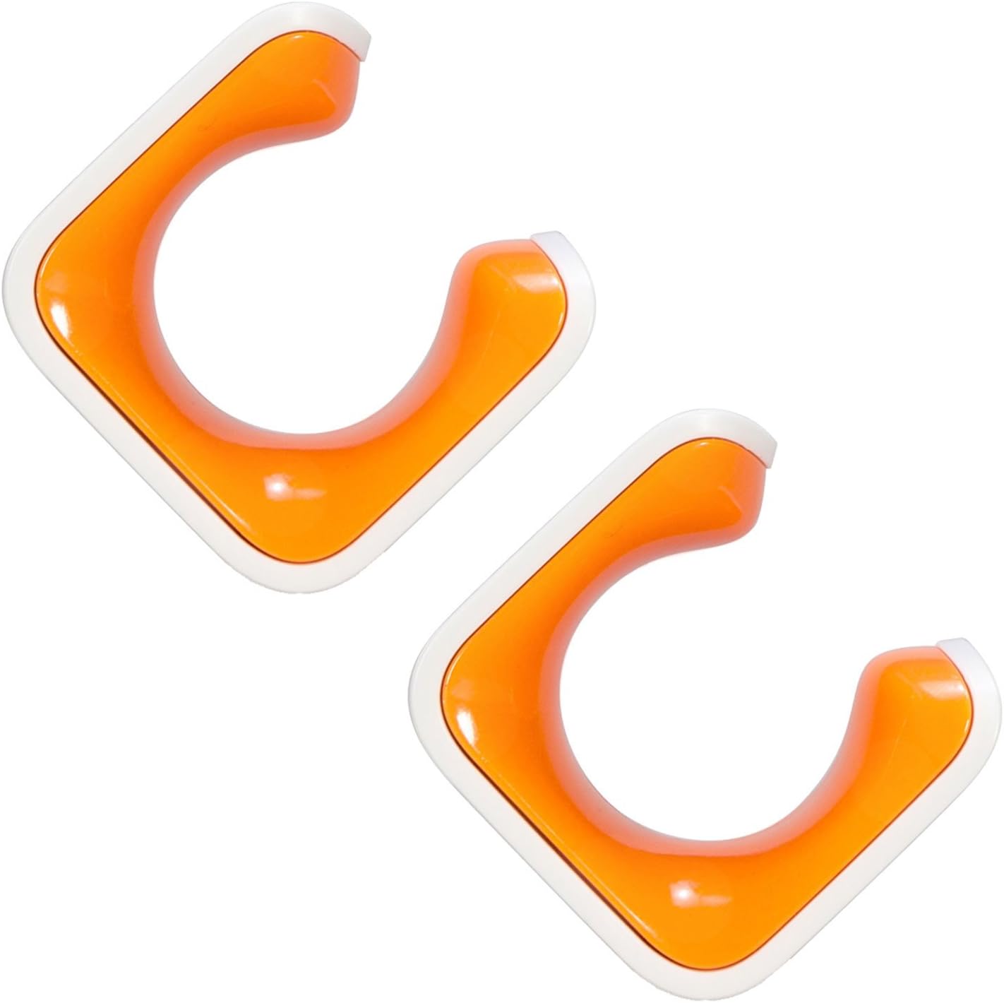 Pair of Clug Roadie Bike Clip Wall Mounted Rack - White/Orange