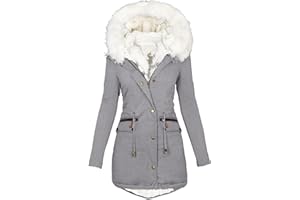 BILQIS Winter Coats For Women Plus Size Thick Warm Cashmere Parka With Fur Hood Fashion Windproof Puffer Jacket Big Collar Outerwear