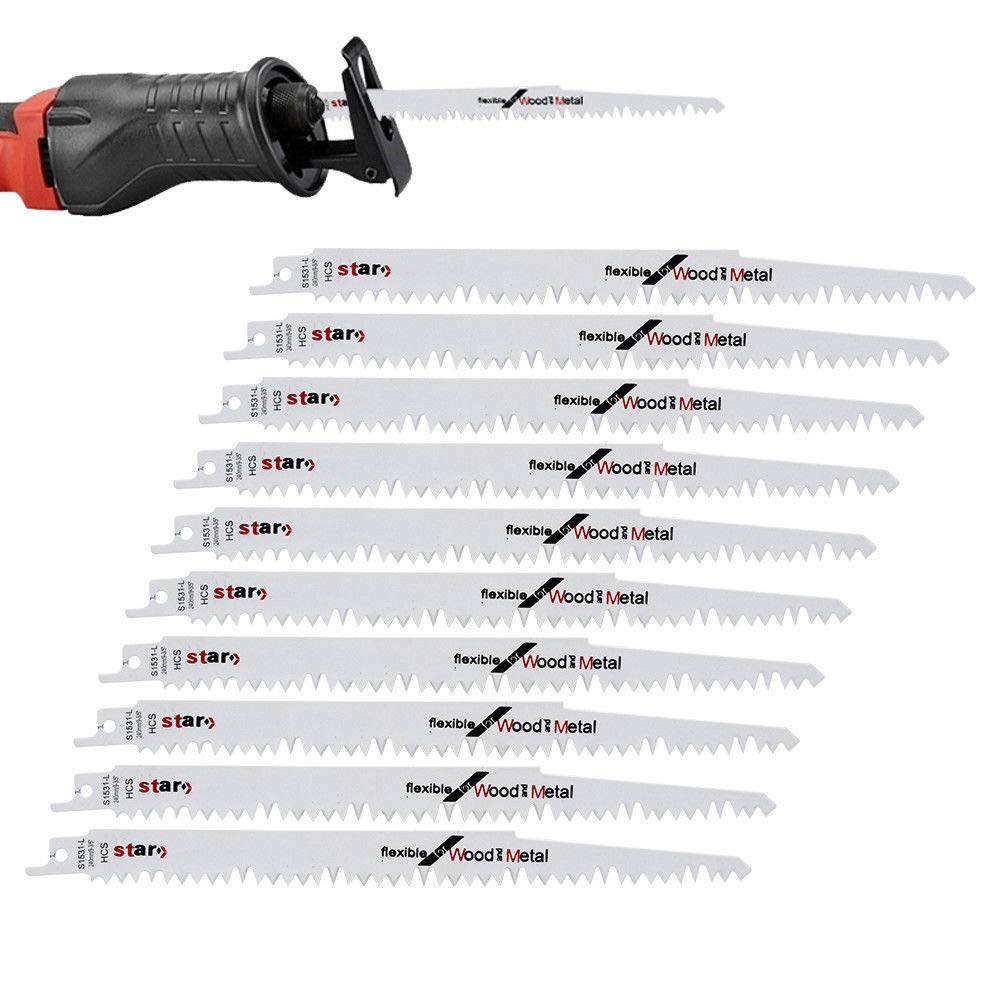 Reciprocating Saws Blades BE-Tool Sabre Saw Wood Blades R1021L 240mm Long High Carbon Steel HCS 10 Pack