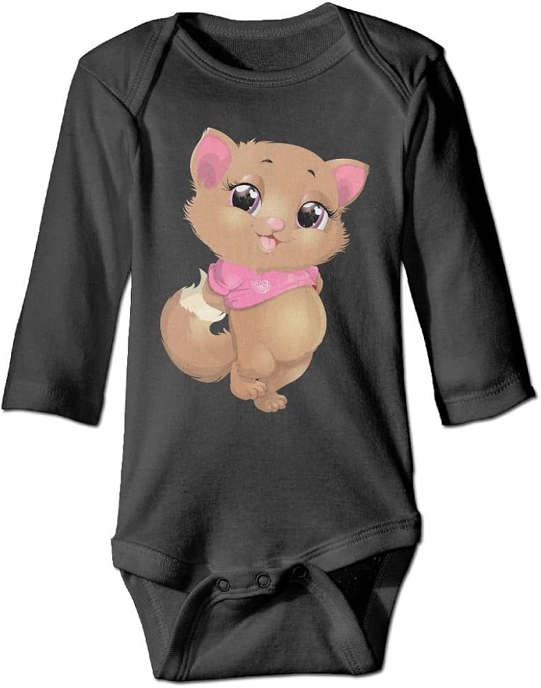 Cute Squirrel With Pink Clothes Long Sleeve Romper Play