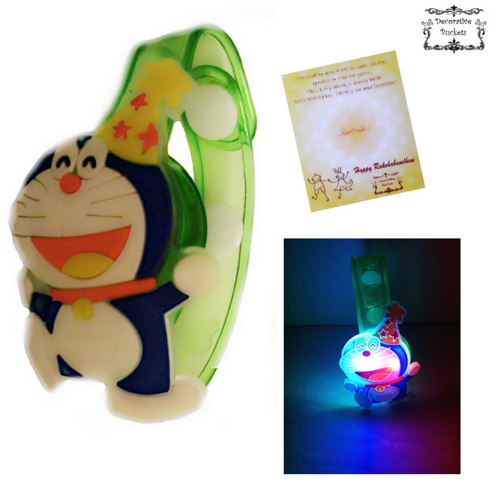 decorative buckets : rakhi for kids : 1 led rakhi : rakhi for brother : rakhi for kids : rakhi with free gift card: raksha bandhan gifts for brother : online