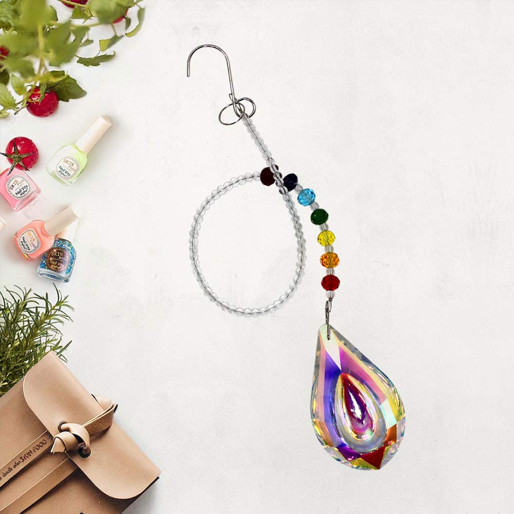 WEISIPU Crystals Ball Prisms Suncatcher Hanging Ornament Crystals Colorful Crystal Pendants for Home, Office, Garden Decoration, Car Pendant, Birthday Present