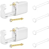 AceFun Nose Piercing kit Silver Gold 2 Pack Disposable Piercing Gun Self Nose Piercing Kit with Clear Nose piercing Stud Low Pain At Home Piercing Kit by Self Family Piercer Kit