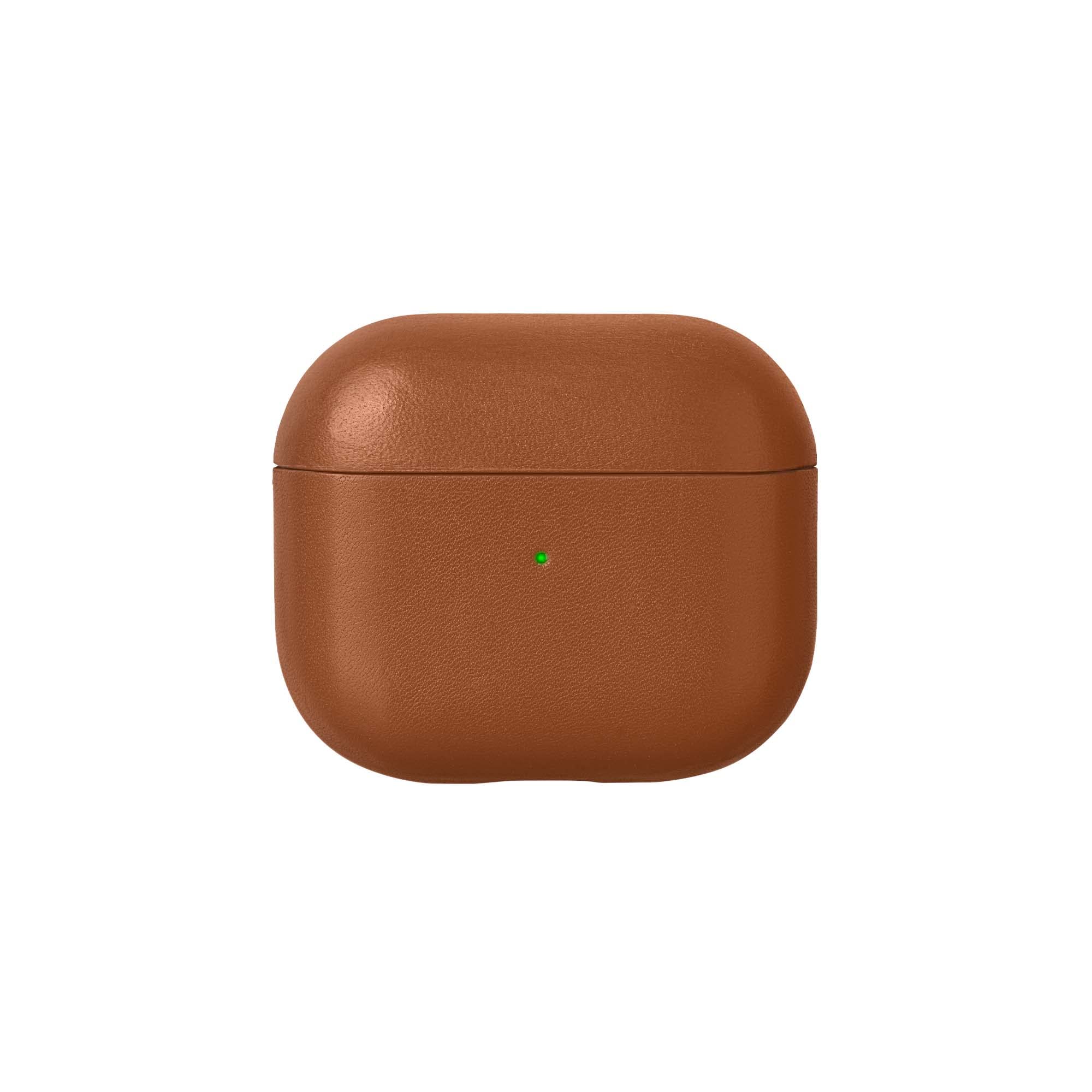 Native Union Leather Case for AirPods (3rd Gen) – Handcrafted fully-wrapped genuine Italian leather case – Compatible with Qi wireless chargers – For AirPods (Tan)