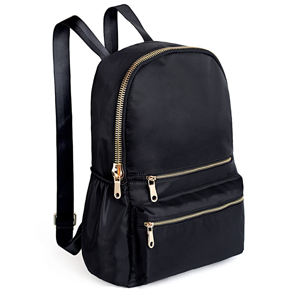 UTO Ladies Nylon Backpack Waterproof Oxford Cloths Rucksack for Women Teenage School Bags for Girls Shoulder Purse Black